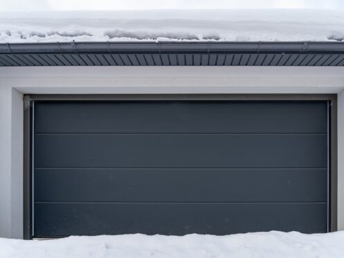 Garage door in snow